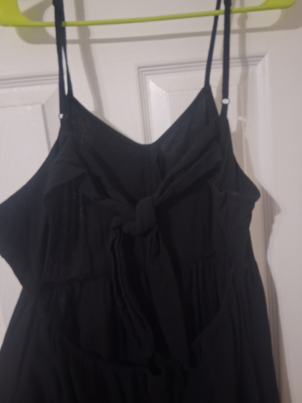 & Other Stories Black Tie-Front Spaghetti Strap Midi Dress